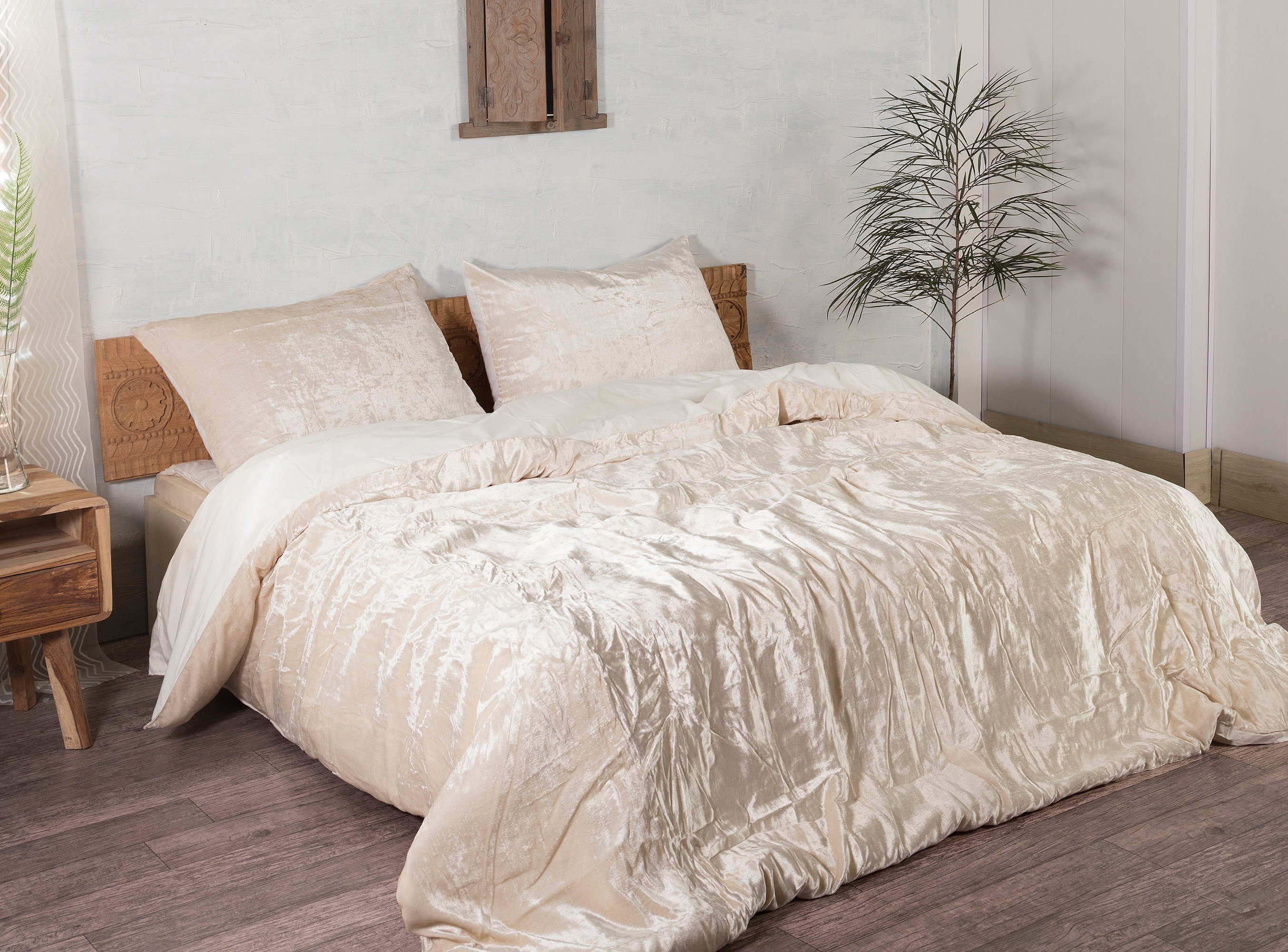 Ivory Velvet Duvet Cover Comforter Cover Full UO Bedding Etsy