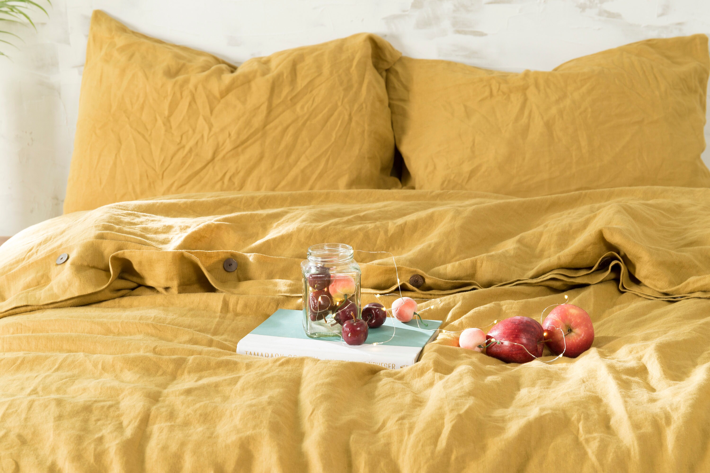 Mustard Linen Duvet Cover Queen King Size Linen Duvet Cover Etsy