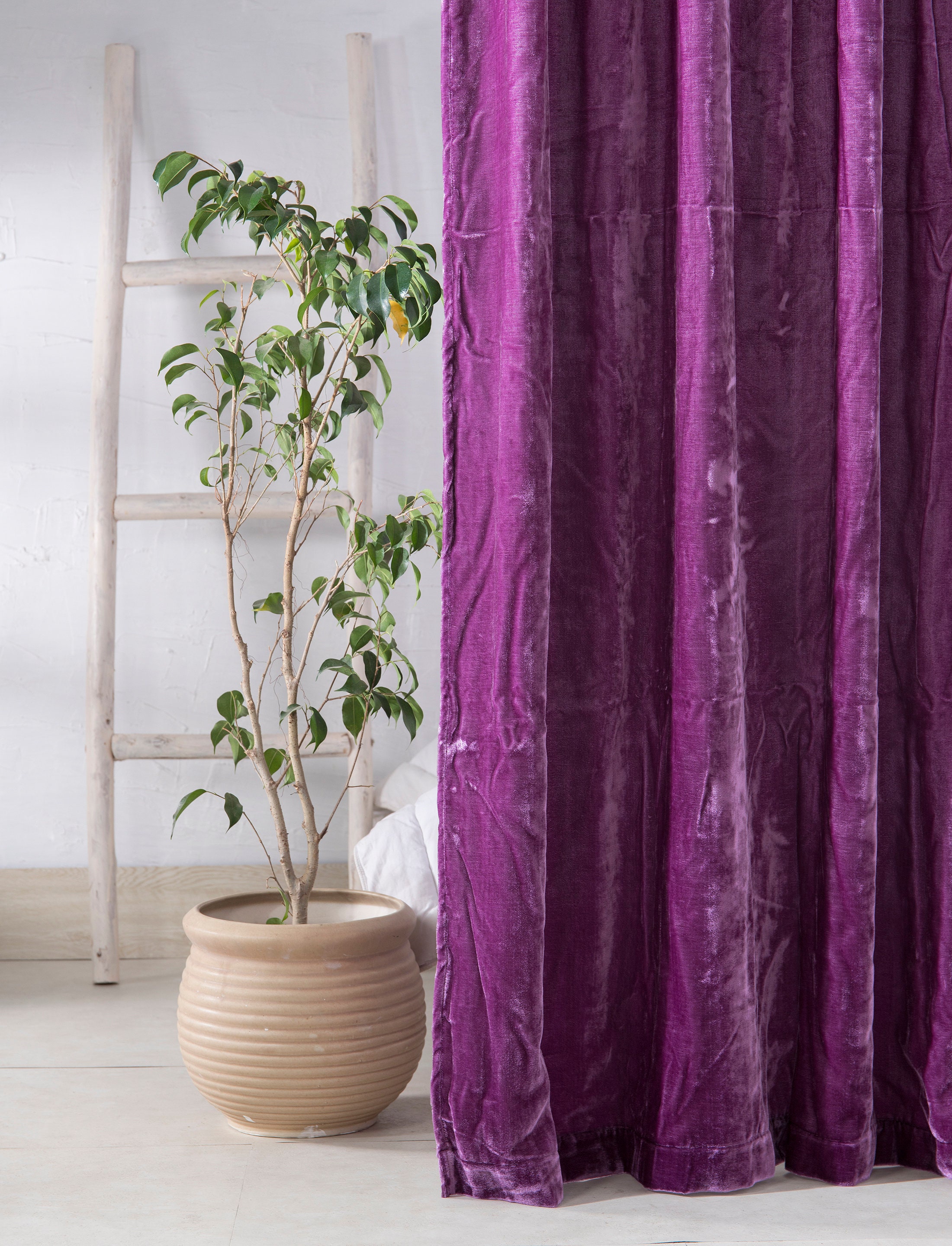 Velvet Curtains Custom Window Curtain Panels Purple Velvet Etsy UK