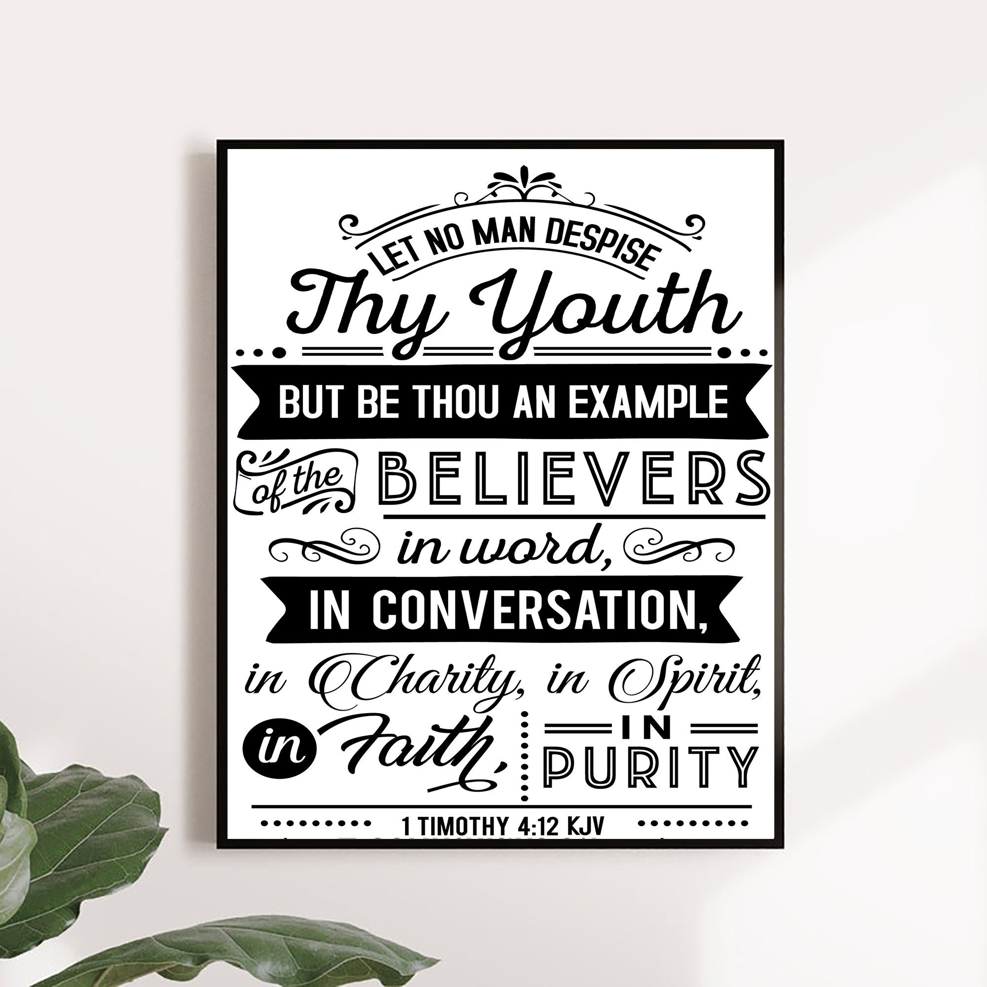 1 Timothy 412 Let No Man Despise Thy Youth INSTANT Etsy Australia