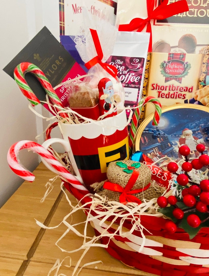 Large Christmas Family Hamper Basket Gift Cups Mugs Tea Coffee - Etsy UK