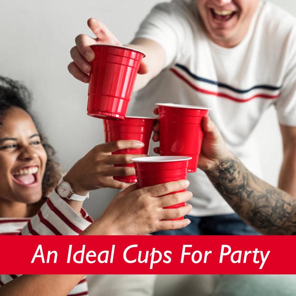 Red Disposable Party Cup 100 Cups Set beer Pong 12oz Christmas