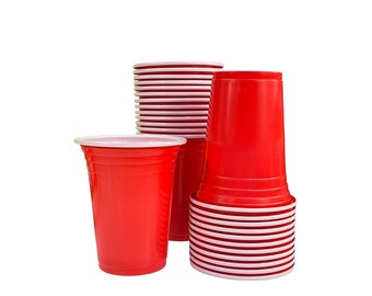 Red Disposable Party Cup - 100 Cups Set (Beer Pong) - 12oz - Christmas Party Tableware - For all Events Parties and Games