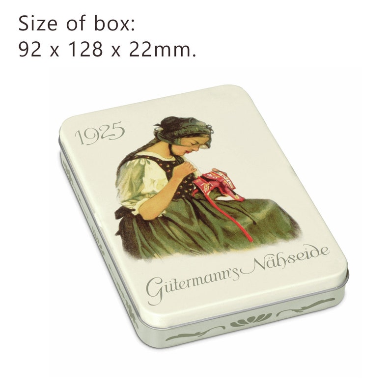 Gutermann Nostalgic Box '1925' All-Purpose 100m Sewing Threads Set with Storage Box for Embroidery & Quilting 8 x Classic Colour Shades image 4