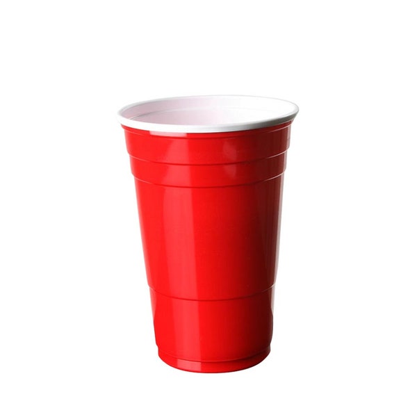 Red Plastic Party Cup | Pool Party | Birthday | All Occasion | American Disposable 16oz Tableware for all Events Parties and Games - 50Pcs