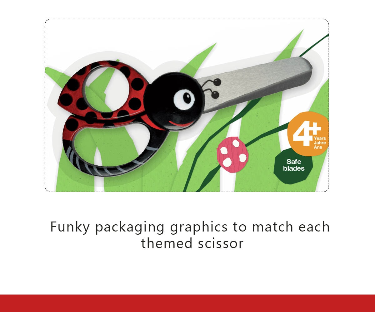 Kids Animal Scissors, Ladybird, L: 13 cm, 1 pc