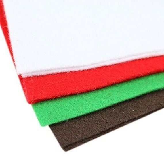 Christmas 10 Piece Craft Felt Pack Red, White & Green This Set of