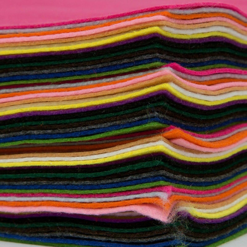 100 sheets standard A4 size 29.7x 21cm Standard 2mm thickness Tracked Delivery Felt sheets Assorted Jumbo Pack of Acrylic A4 Felt