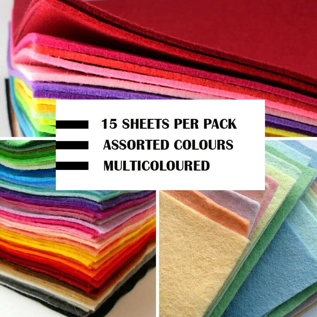 Vibrant Assorted Felt Fabric Sheets for Creative Crafts