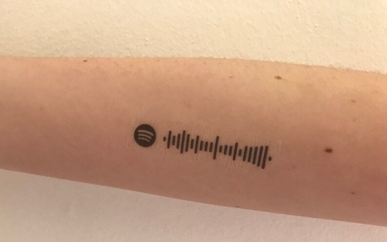 8 Custom Temporary Spotify Code Tattoos Etsy Uk