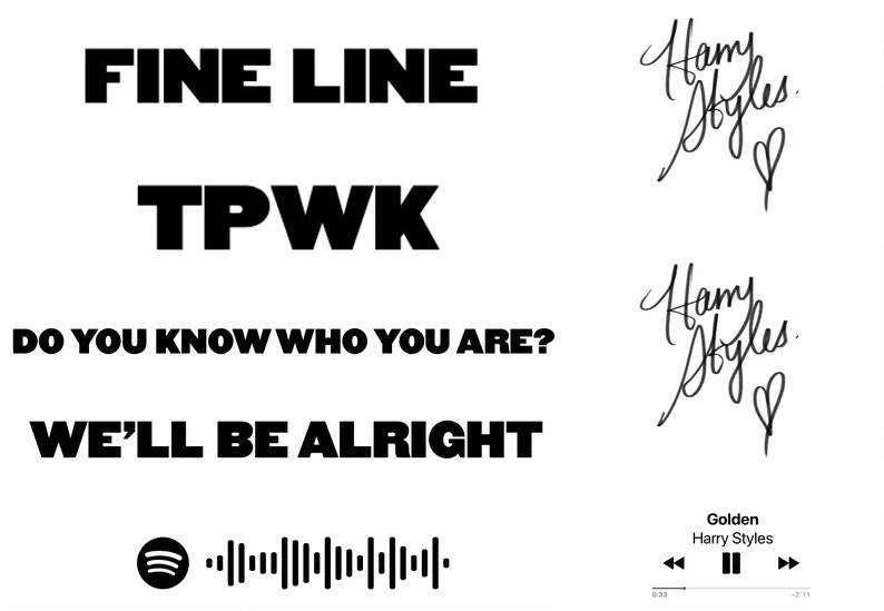 Harry Styles Temporary Tattoos fine Line Mixed Pack of 8 Etsy UK