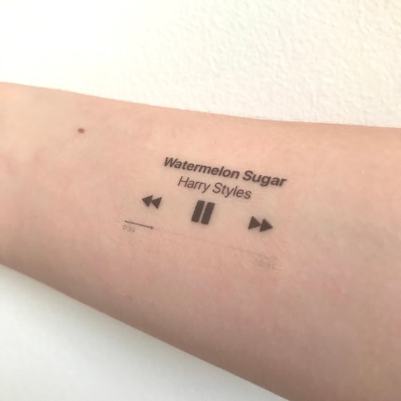 8 CUSTOM Temporary Tattoos Song Interface - Etsy