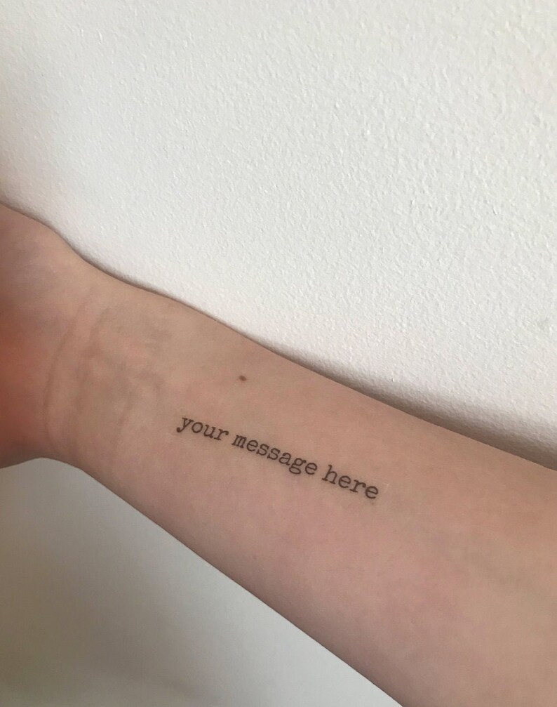 8 CUSTOM Temporary Tattoos Personalised Message Etsy UK