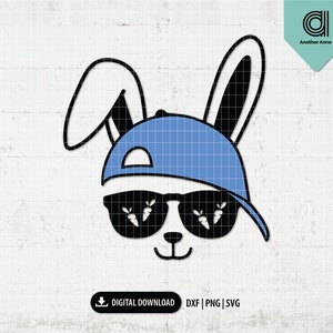 Easter bunny svg | Happy Easter svg | Bunny with glasses svg | Hip hop Easter boy svg | Christian svg | Rabbit svg for Cricut and Silhouette