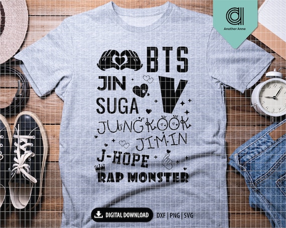 All BTS Member Names SVG | Pop Pop Svg | Kpop Cutting File for