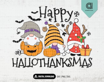 Happy hallothanksmas svg | Halloween svg for shirt | Thanksgiving svg | Christmas winter png for Cricut and Silhouette digital download