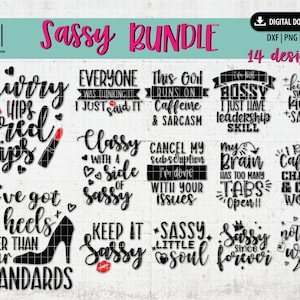 Sassy sarcastic bundle svg | Sarcastic quote cut file | Hilarious quote bundle | Funny saying svg | digital download for Cricut & Silhouette