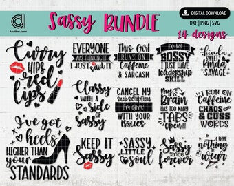 Sassy sarcastic bundle svg | Sarcastic quote cut file | Hilarious quote bundle | Funny saying svg | digital download for Cricut & Silhouette