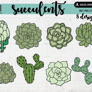 Set Sukkulenten svg | Kaktus svg | Plantage svg | Pflanze svg | Kaktus svg Bundle geschnitten Datei für Cricut und Silhouette digitaler download