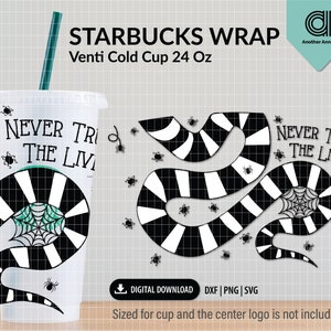 Never trust the living SVG for venti cold cup wrap | Sandworm SVG design for DIY 24oz cold coffee cup full wrap for Circuit and Silhouette