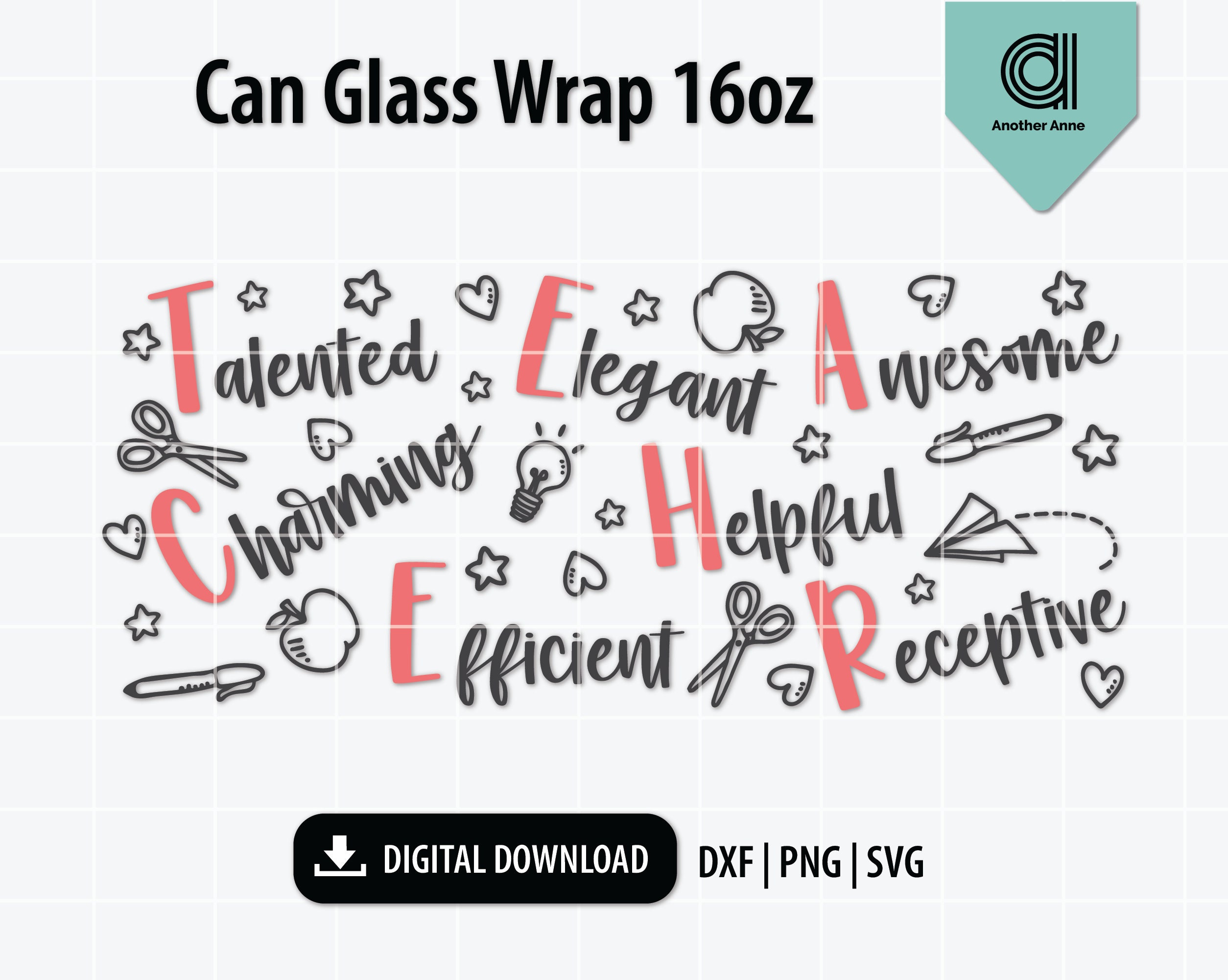 Teacher Libbey Can Glass Wrap Svg Can Shaped Beer Glass 16oz - Etsy