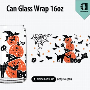 Pumpkin stack Libbey can glass svg | Halloween Libbey can glass 16oz template | Coffee glass svg | Scary svg for Cricut digital download