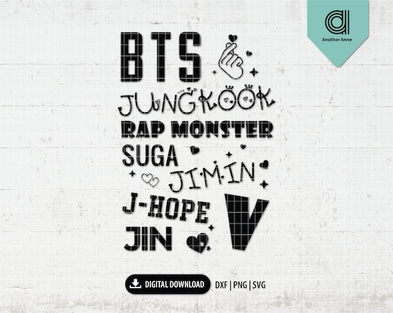 All BTS Member Names SVG | BTS Svg | Gift for Friends | Gift for