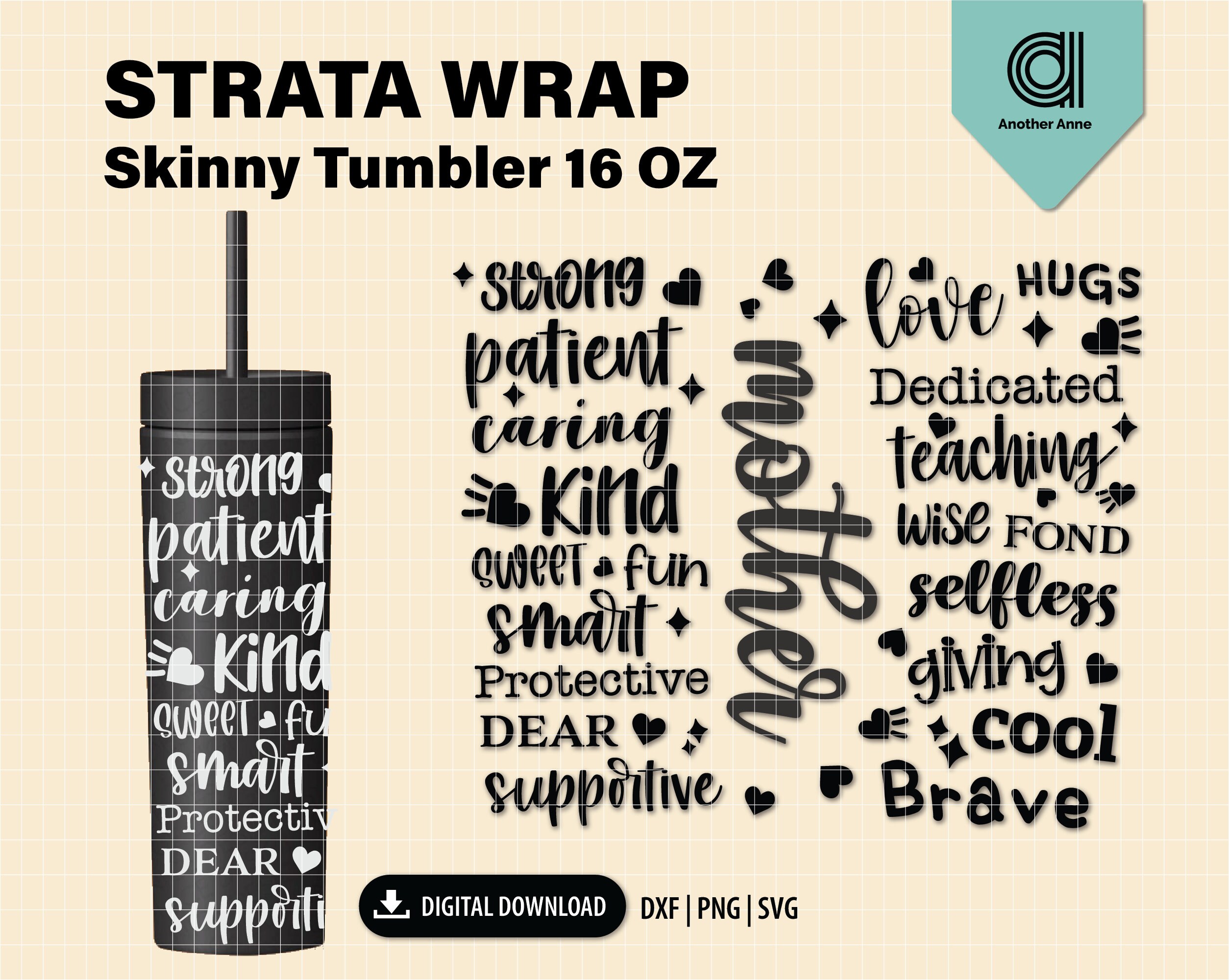 Mother svg | Mom Strata cup svg | Gift for mom idea svg | DIY Strata tumbler skinny 16OZ full wrap for Cricut and Cameo Silhouette