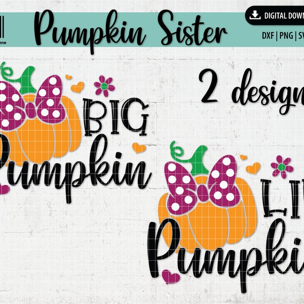 Pumpkin sisters svg | Big and little pumpkin Svg | Girl thanksgiving svg | Halloween svg | Big & Little Sister | Fall svg Silhouette Cricut