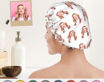Custom Photo Shower Cap Personalized Shower Cap Photo Shower Cap Design Your Own Shower Cap Upload Your Favorite Photo Etsy