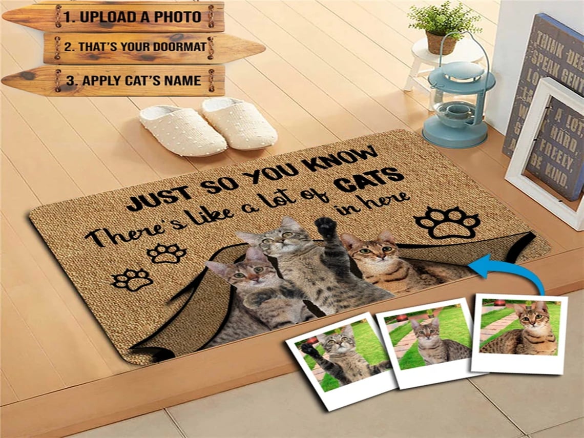 Custom Doormat Cat Doormat Personalized Doormat Cat Etsy