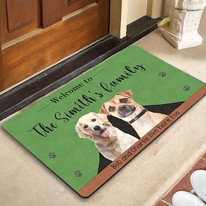 Custom Dog Photo Doormat: Personalized Family Welcome Mat
