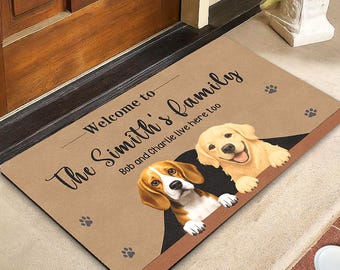 Custom Dog Portrait Doormat: Personalized Pet Owner Gift