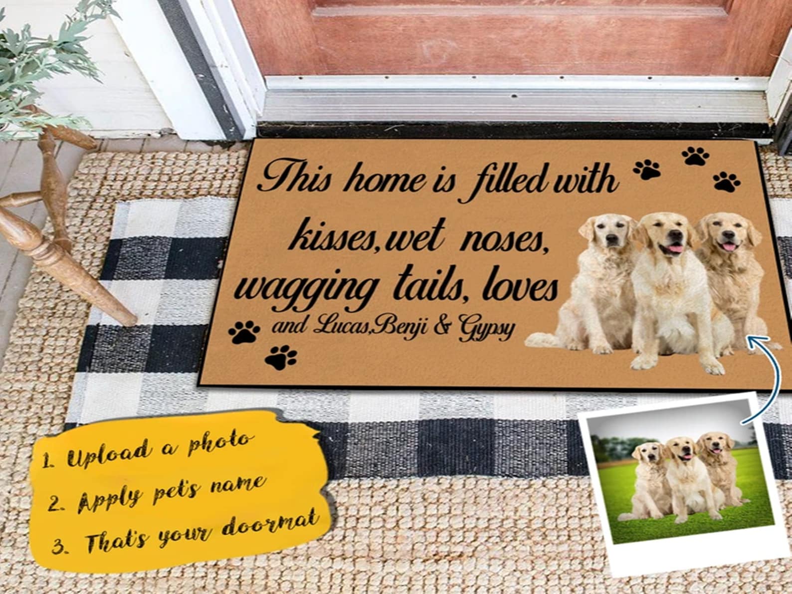 Custom Doormat Pet Doormat Funny Doormat Personalized Etsy