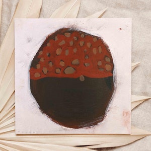 Piccolo dipinto astratto su carta / Piccola opera d'arte originale / Dipinto astratto quadrato di belle arti / Dipinto acrilico 20 x 20 cm {senza cornice}