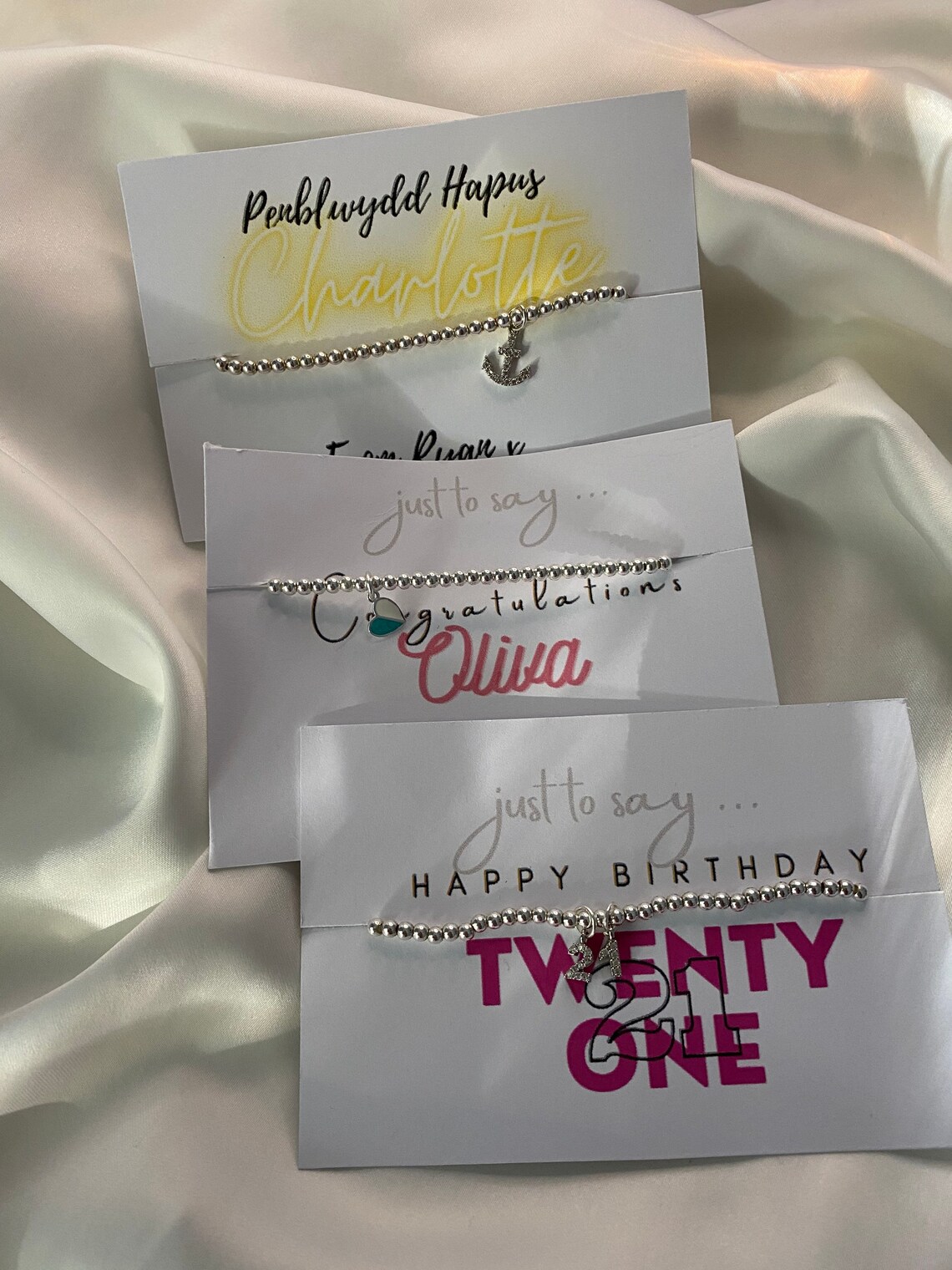 Personalised Handmade Bracelet Gift Cards For Bracelets Cards Etsy