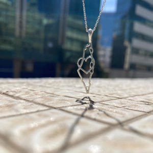 Collana con mappa di Israele, ciondolo con stella di David, collana Terra Santa, giorno delle infermiere, giorno delle donne, gioielli per infermiere