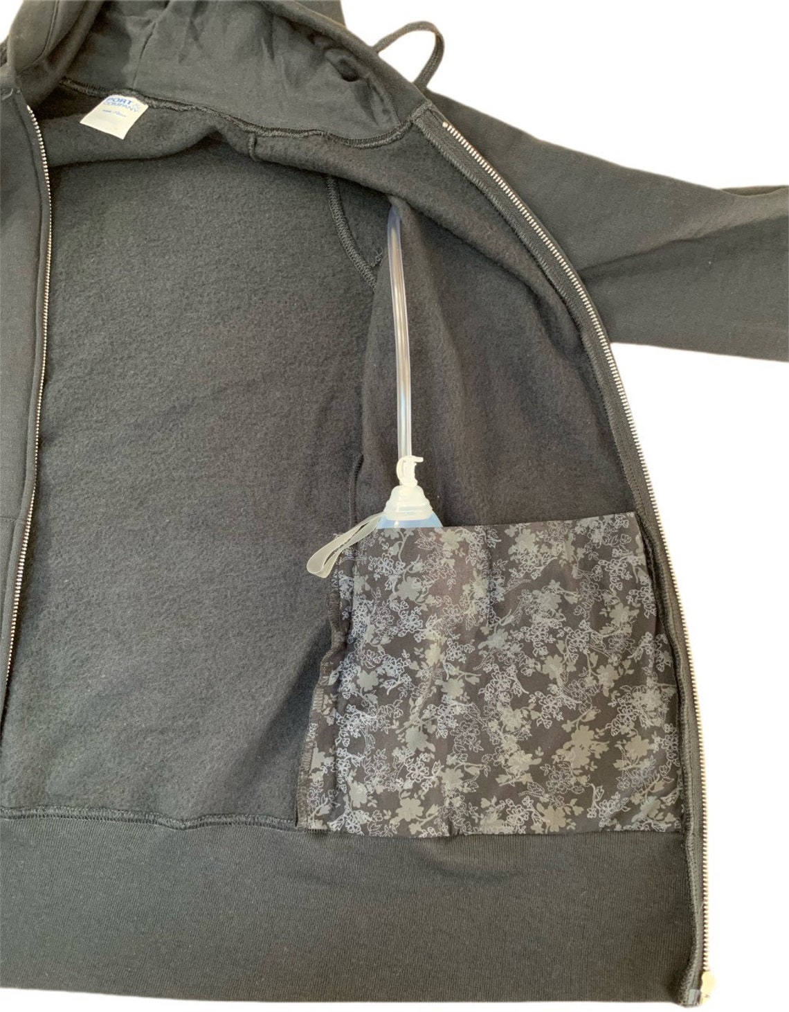 Ladies Gray Fleece Post Mastectomy Jacket / Hoodie Etsy