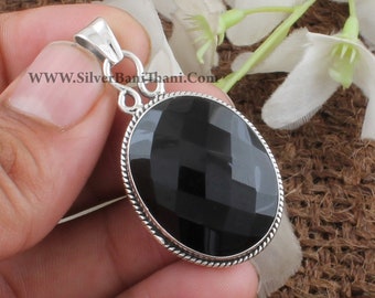 Black Onyx Solid Sterling Silver Onyx Cabochon Pyramid 16-18 Necklace Black Onyx Solid Sterling Silver Onyx Cabochon Pyramid 16-18 Necklace