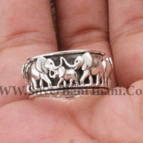 Spinner Ring Elephant Design Spinner Band Ring 925 Sterling Etsy
