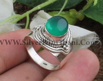 Amazing Green Jade Top Quality Gemstone Ring, Gift Item Ring, Green Stone Ring, Daughter Gift Item, Oval Cabochon Gemstone Ring, Gift Sales