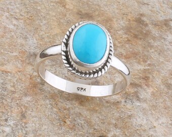 Turquoise Ring-925 Sterling Solid Silver Ring-Pear Stone Ring-Vine Design Silver Ring-Personalized Gift-Cabochon Ring-Silveretsy Cyber