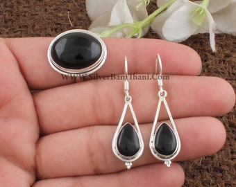 Onyx Jewelry Set Etsy