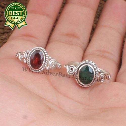 Middle Finger Ringsmulti Semi Precious Stone Ring925 Etsy