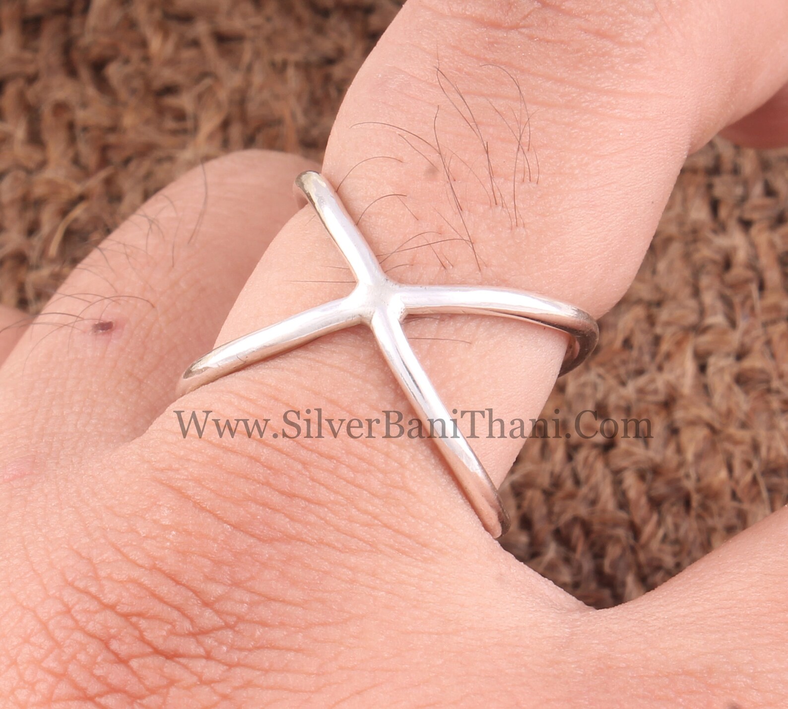 Solid 925 Sterling Silver X Ring for Women Solid Silver Etsy
