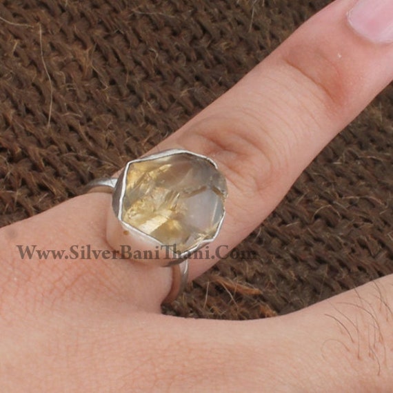 Natural Citrine Ring, Rough Stone Ring, November Birthstone Ring, Handmade  Ring, Prong Set Ring, Everyday Wear Ring, Unique Gift for Women - Etsy