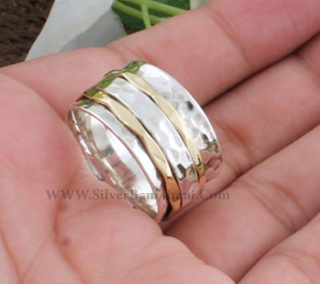 Spinner Ringhandcrafted Band Ring925 Sterling Solid Silver Spinner