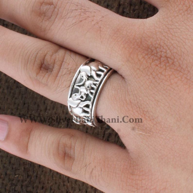 Spinner Ringelephant Design Spinner Band Ring 925 Etsy