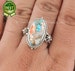 925 Sterling Solid Silver Oyster Copper Turquoise Silver Ring | Smooth Oval Shape Gemstone Designer Silver Ring | Women Wedding Jewelry Gift 