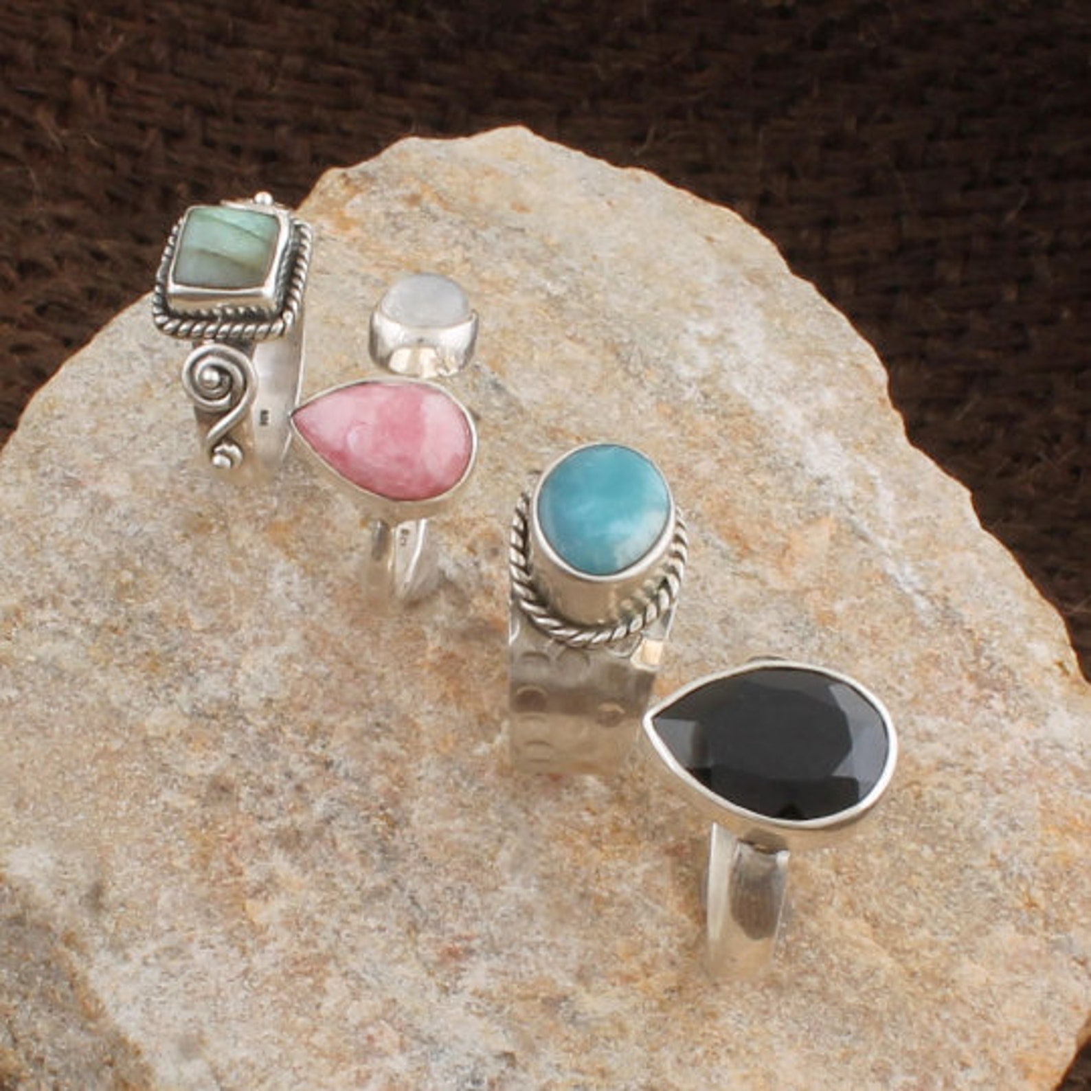 Combo Rings 925 Sterling Solid Silver Rings Engagement & Etsy